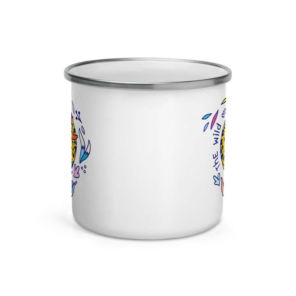 Happy Camper Silver Rim Enamelware Mug - The Wild One