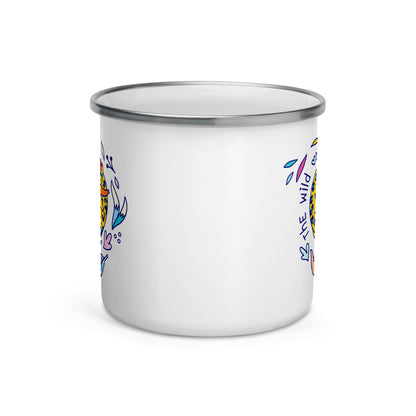 Happy Camper Silver Rim Enamelware Mug - The Wild One