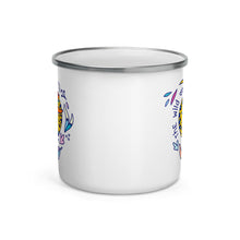 Load image into Gallery viewer, Happy Camper Silver Rim Enamelware Mug - The Wild One
