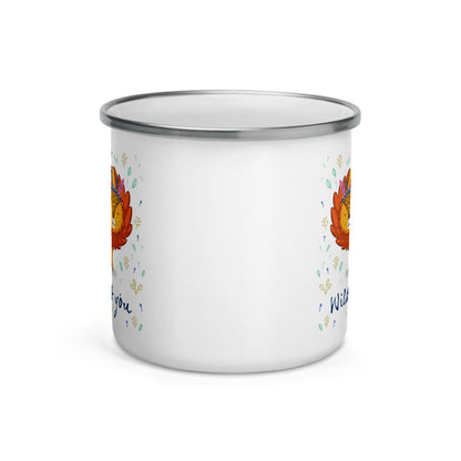 Happy Camper Silver Rim Enamelware Mug - Wild About You