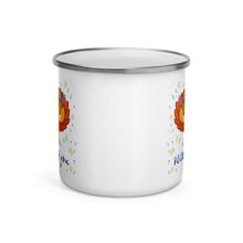 Load image into Gallery viewer, Happy Camper Silver Rim Enamelware Mug - Wild About You
