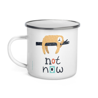 Silver Rim Enamel Mug - Not Now!