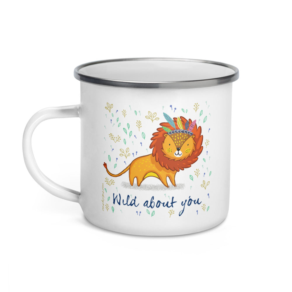 Happy Camper Silver Rim Enamelware Mug - Wild About You