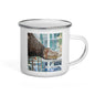 Happy Camper Silver Rim Enamelware Mug - Have a Nice Day!