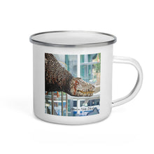 Load image into Gallery viewer, Happy Camper Silver Rim Enamelware Mug - Have a Nice Day!
