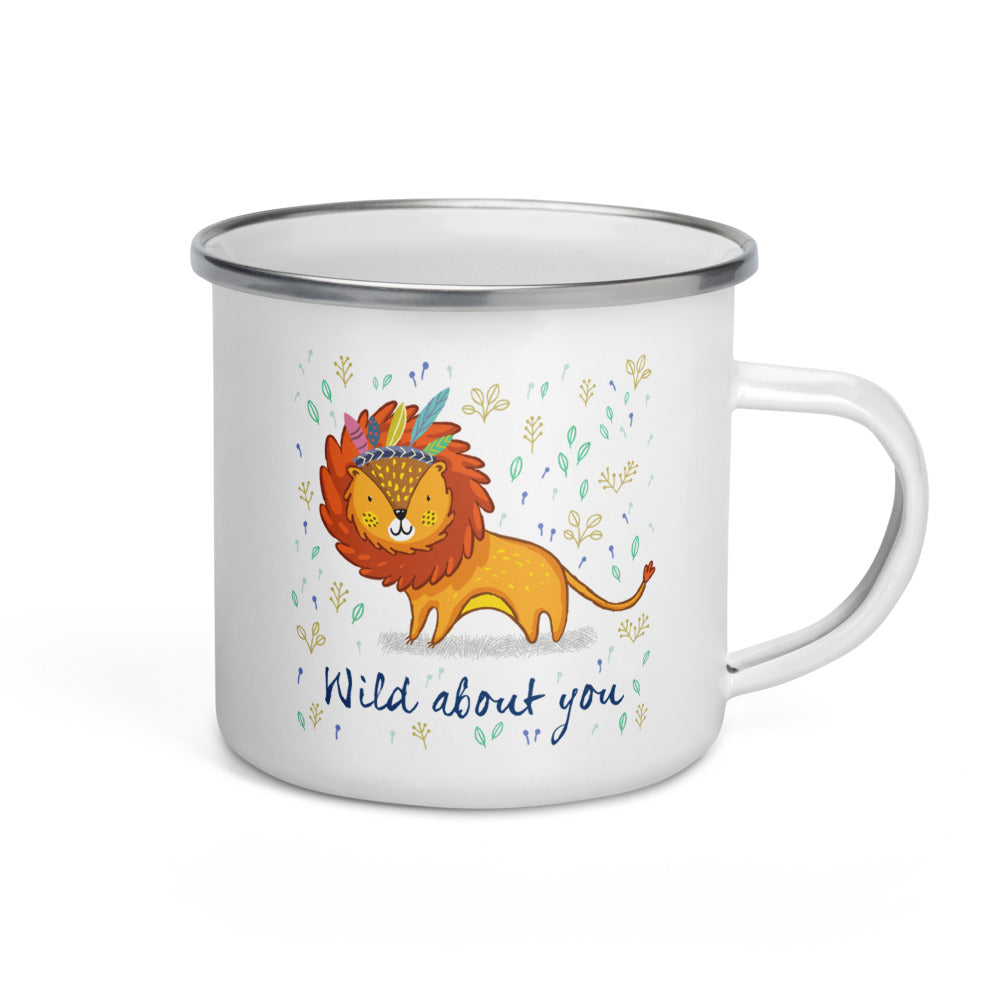 Happy Camper Silver Rim Enamelware Mug - Wild About You