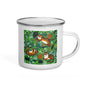 Happy Camper Silver Rim Enamelware Mug - Very Silly Tigers
