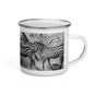Happy Camper Silver Rim Enamelware Mug - Zebra Dust