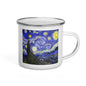 Happy Camper Silver Rim Enamelware Mug - van Gogh: The Starry Night