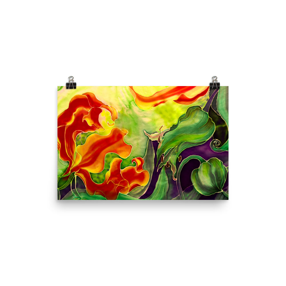 Beautiful Gicleé  Poster - Red Flowers Watercolor #1