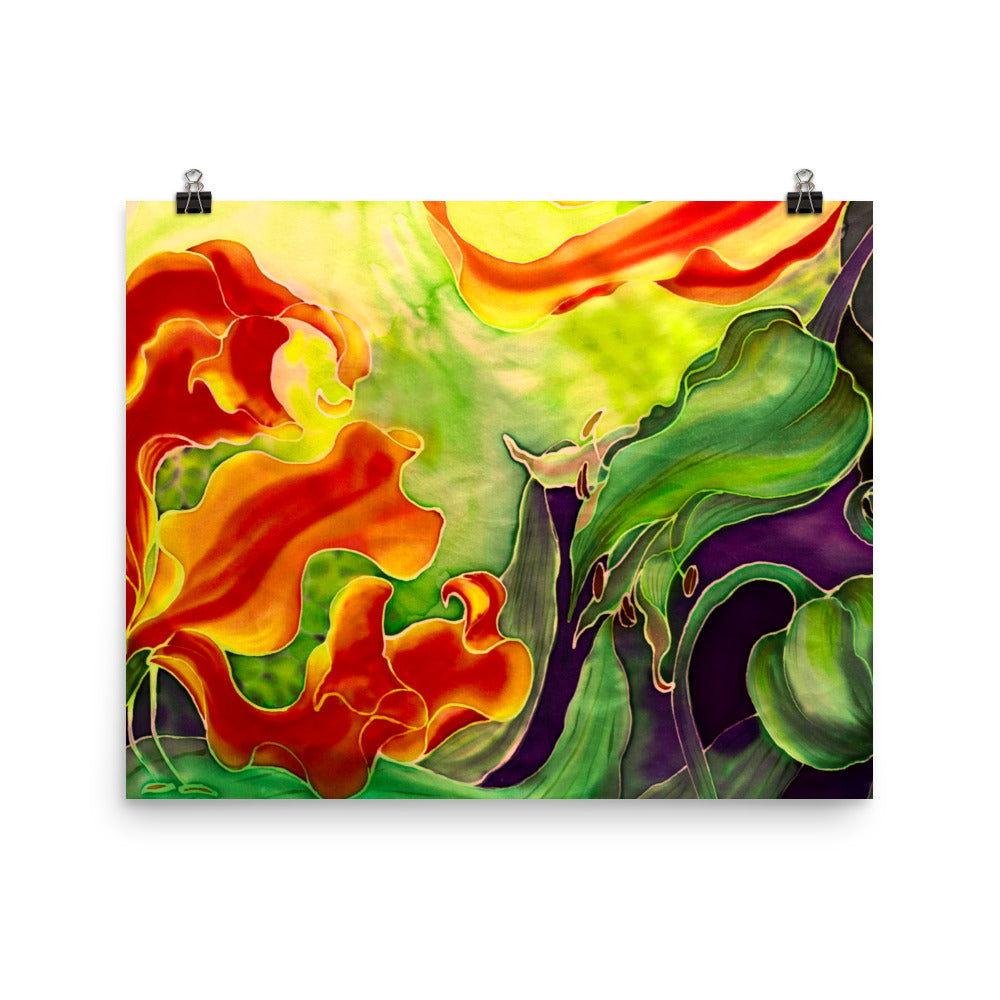 Beautiful Gicleé  Poster - Red Flowers Watercolor #1