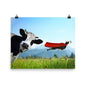 Beautiful Gicleé Poster - Cow & Super Dog