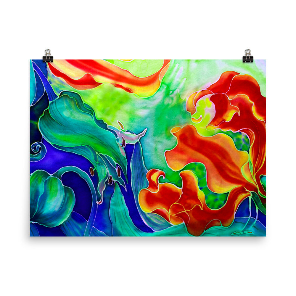 Beautiful Gicleé Poster - Red Flowers Watercolor #3