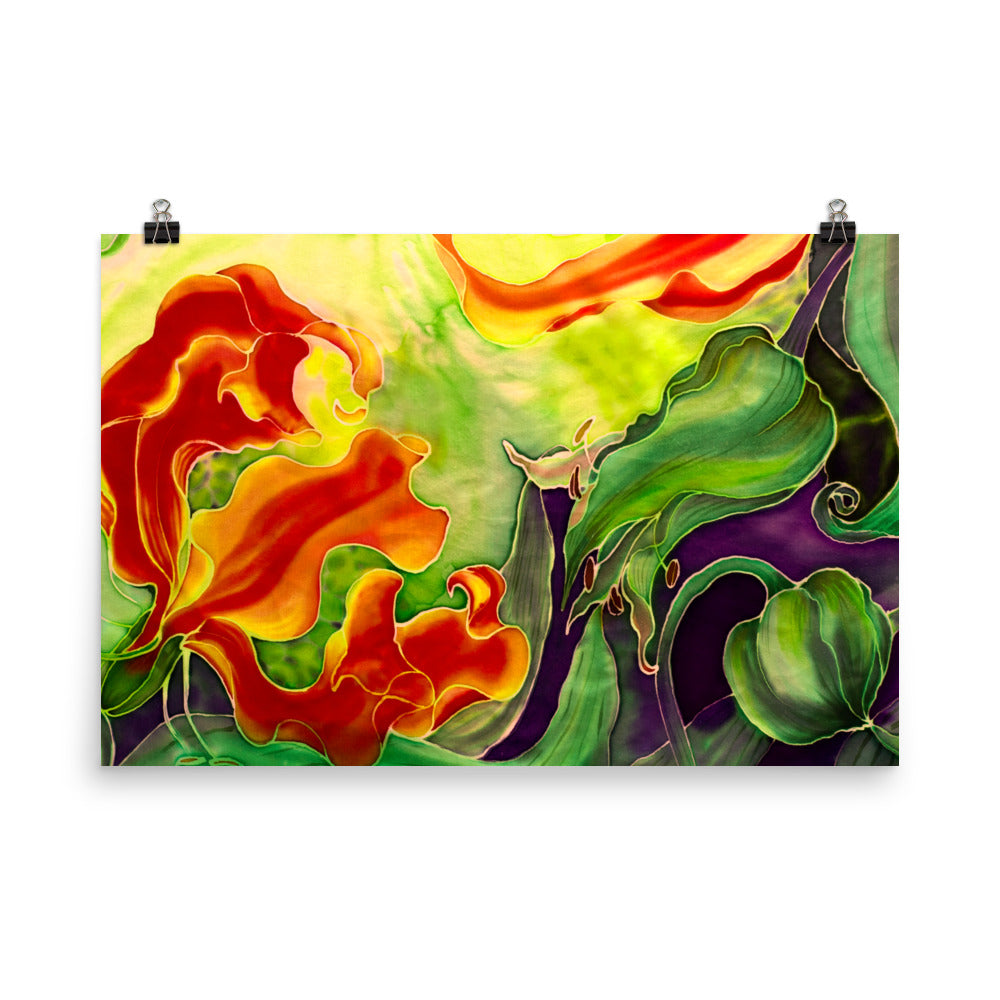 Beautiful Gicleé  Poster - Red Flowers Watercolor #1