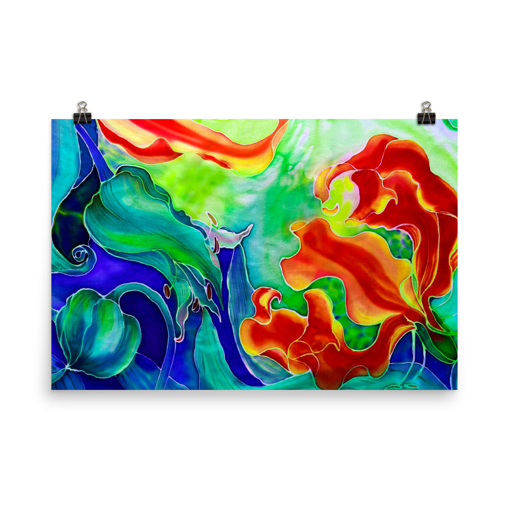 Beautiful Gicleé Poster - Red Flowers Watercolor #3