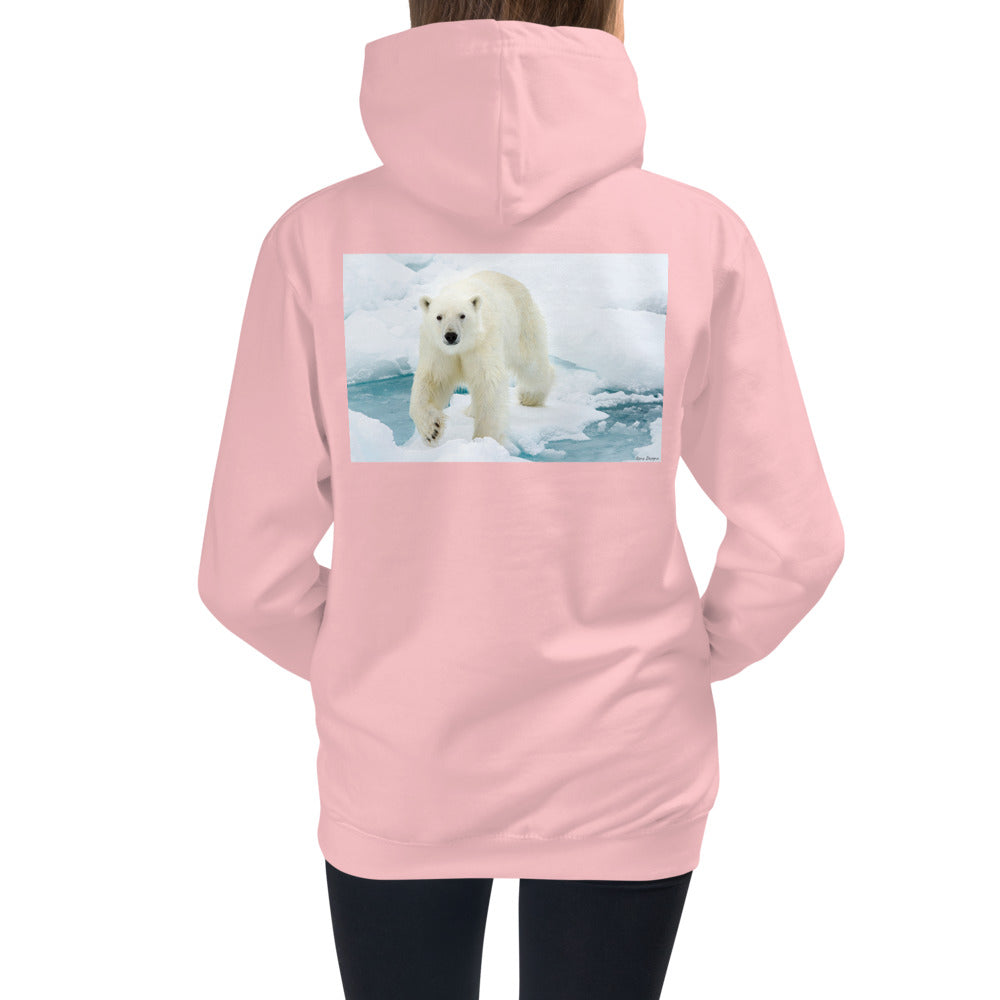 Premium Hoodie - FRONT & BACK Print: Polar Dip & Polar Bear on Ice