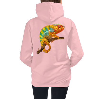 Premium Hoodie - Just BACK: Yellow & Green Chameleon