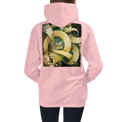 Premium Hoodie - FRONT & BACK Print: Dali Rabbit & Wonderland