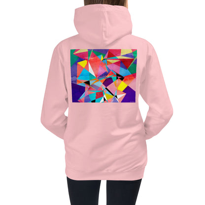 Premium Hoodie - FRONT & BACK Print: Abstract Red Eye & Triangles