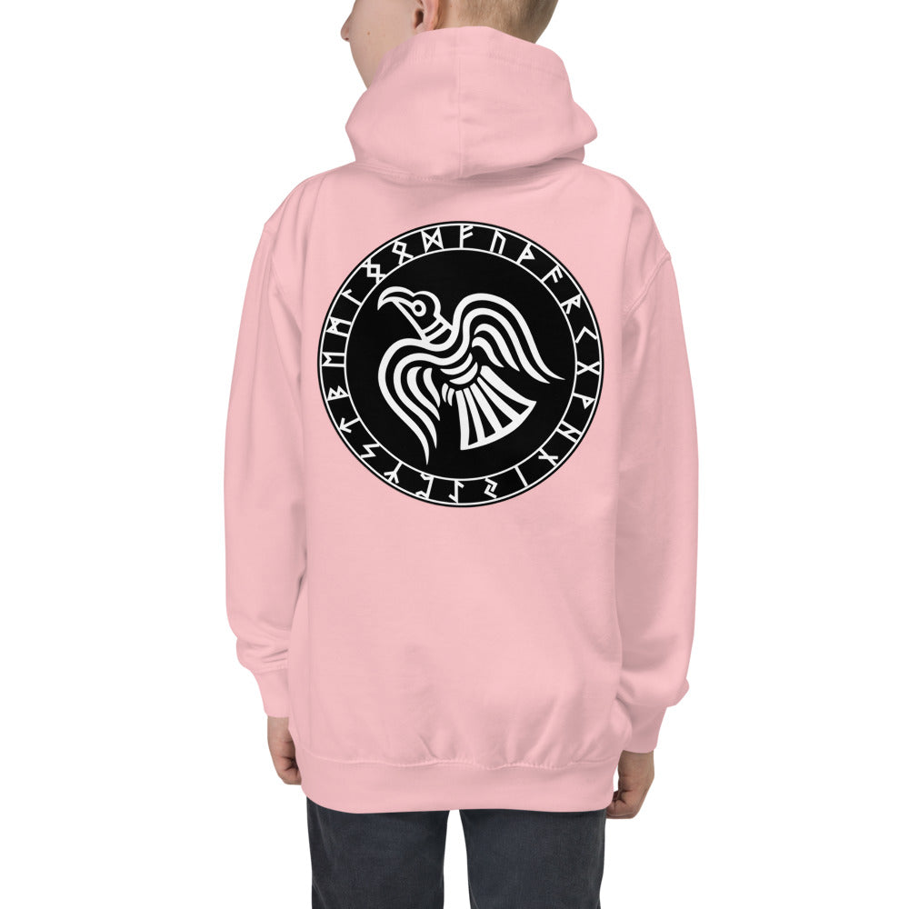 Premium Hoodie - BACK Print: Odin's Crow in a Runic Circle