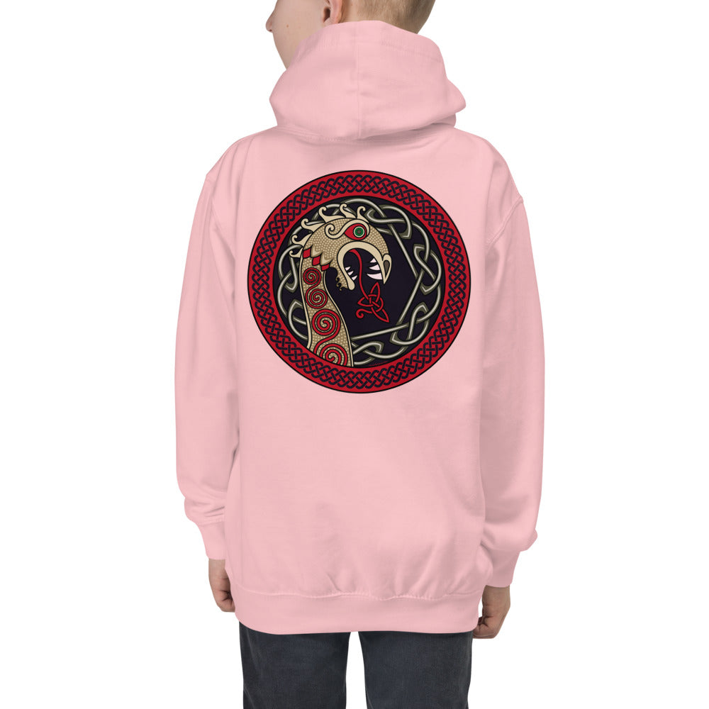 Premium Hoodie - BACK Print: Fire Breathing Viking Dragon