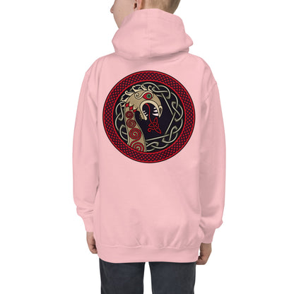 Premium Hoodie - BACK Print: Fire Breathing Viking Dragon