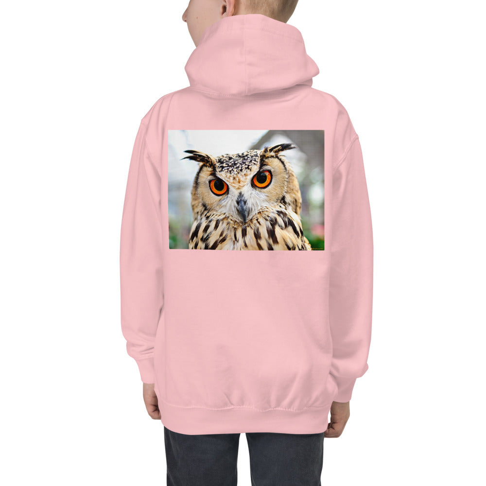 Premium Hoodie - BACK Print: Orange Eyed Ow