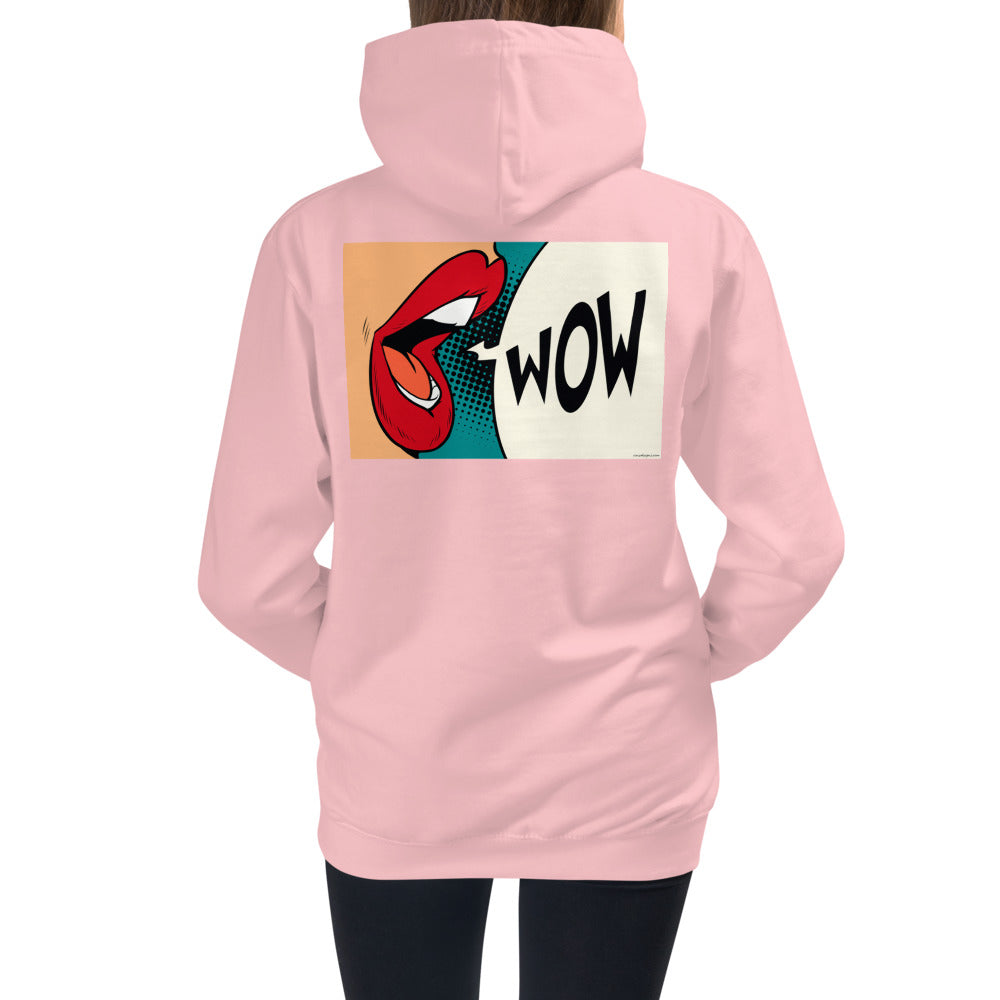 Premium Hoodie - BACK Print: WOW!