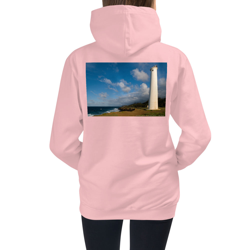 Premium Hoodie - BACK Print: North Point Light House: Hawaii