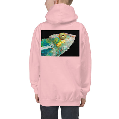 Premium Hoodie - BACK Print: Chameleon Close Up