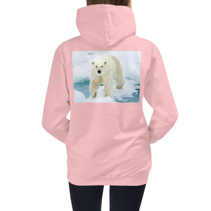 Premium Hoodie - BACK Print: Polar Bear on Ice