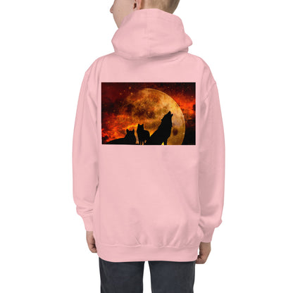 Premium Hoodie - BACK Print: Howling in the Orange Moonlight