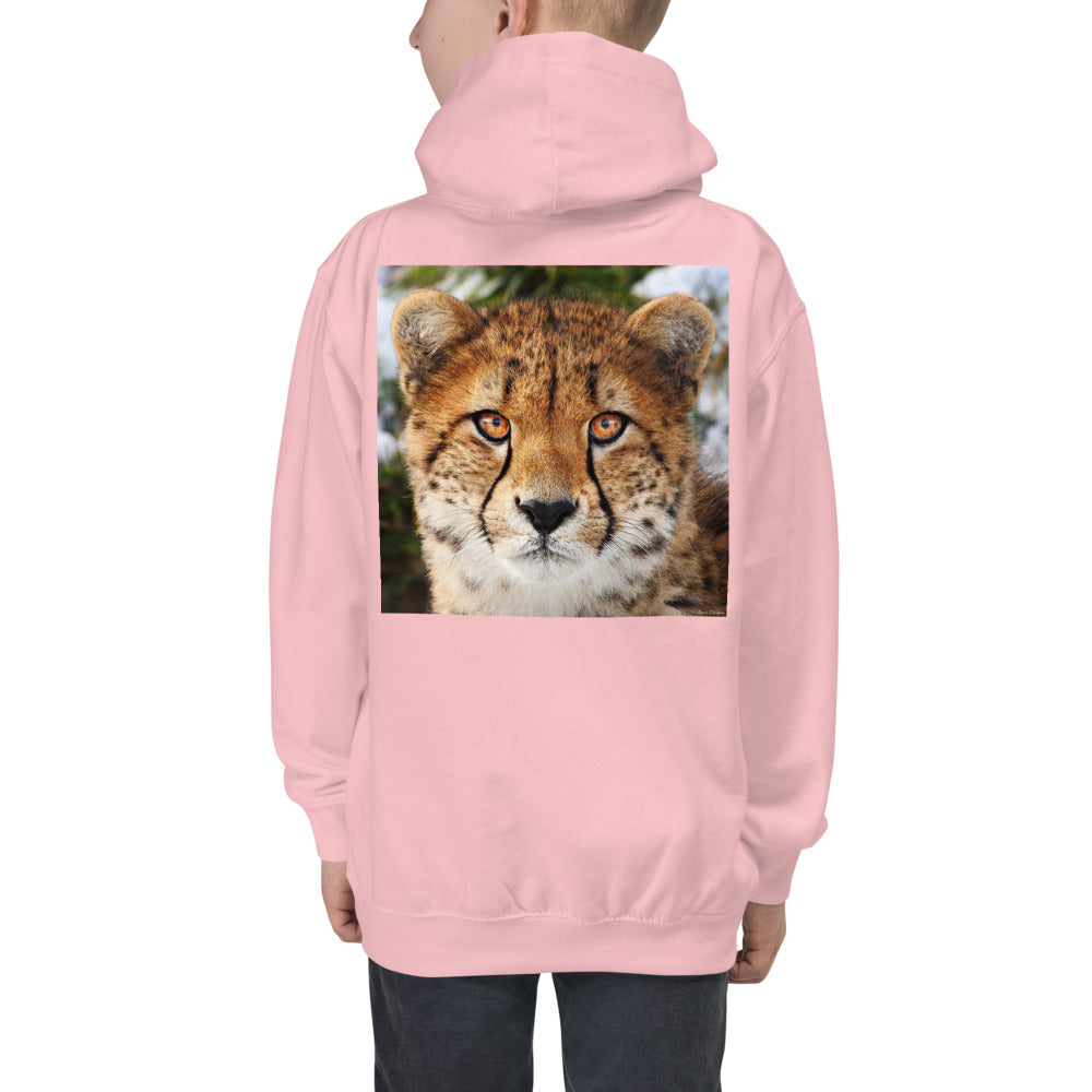 Premium Hoodie - BACK Print: Cheetah Stare