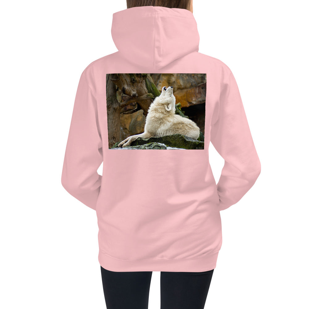 Premium Hoodie - BACK Print: Howling Wolf