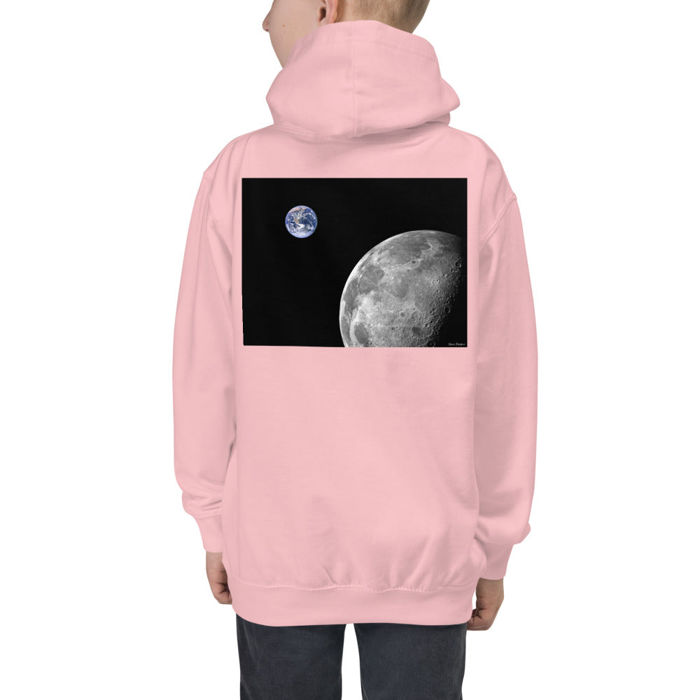 Premium Hoodie - BACK Print: NASA Photo: Earth & Moon from Space