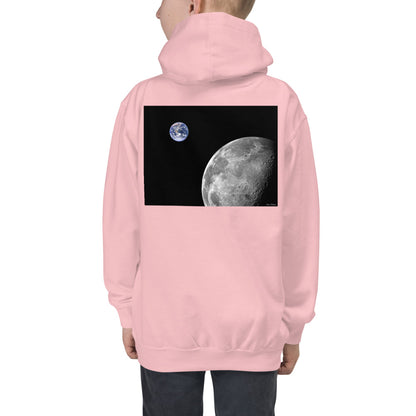 Premium Hoodie - BACK Print: NASA Photo: Earth & Moon from Space