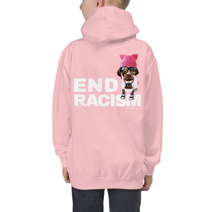 Premium Hoodie - BACK Print: END RACISM
