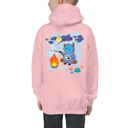 Premium Hoodie: Print on BACK - Yeti Campfire
