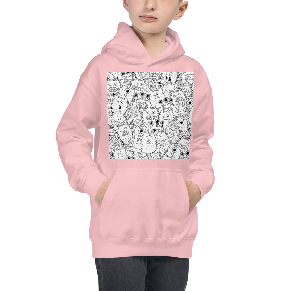 Premium Hoodie - FRONT & BACK Print: Funny Monsters & Funny Faces