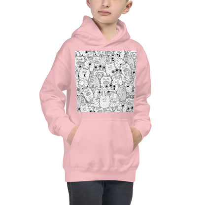 Premium Hoodie - FRONT & BACK Print: Funny Monsters & Funny Faces
