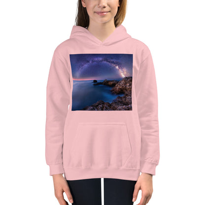 Premium Hoodie - FRONT Print: The Milky Way Over a Rocky Bay
