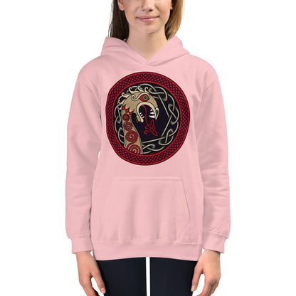 Premium Hoodie - FRONT Print: Fire Breathing Viking Dragon