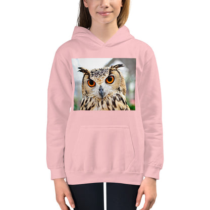 Premium Hoodie - FRONT Print: Orange Eyed Owl