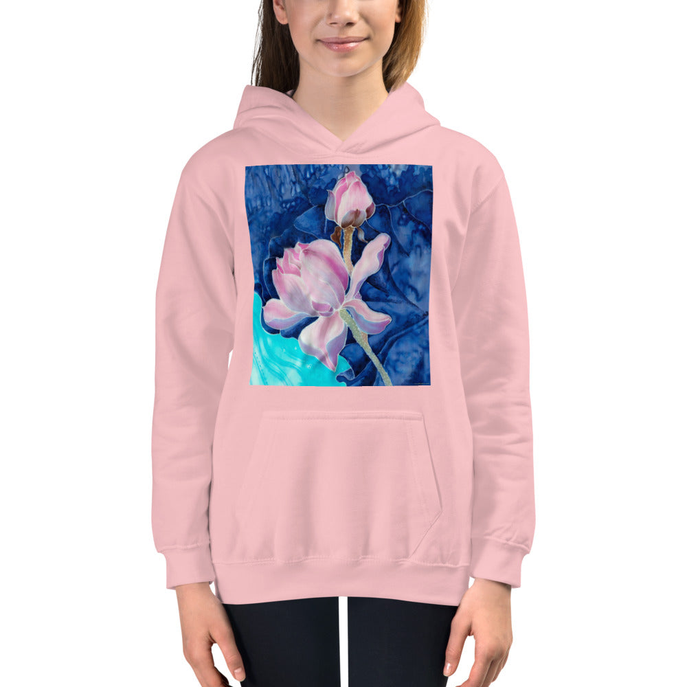 Premium Hoodie - FRONT Print: Pink Flower Watercolor