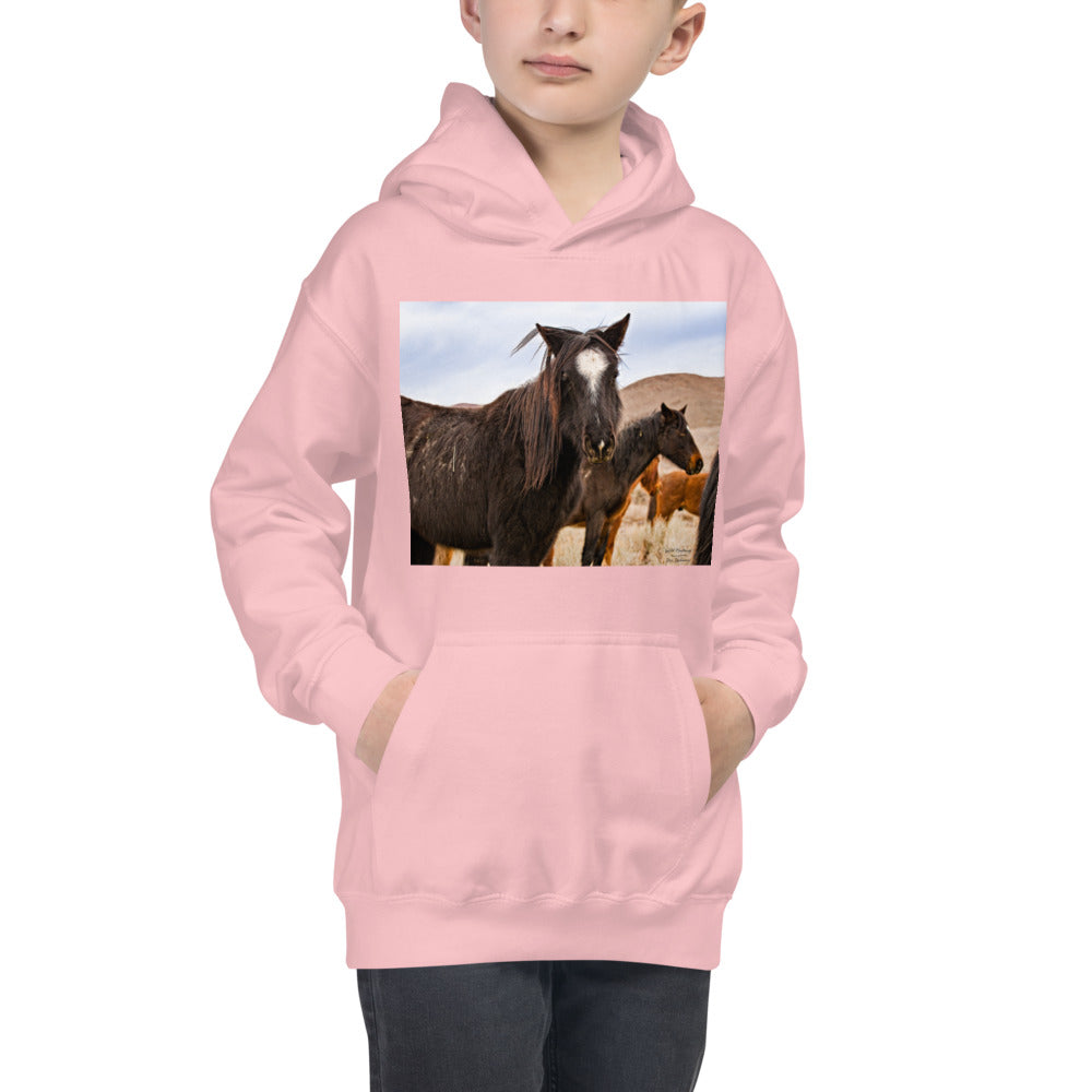 Premium Hoodie - FRONT Print: Wild Mustangs
