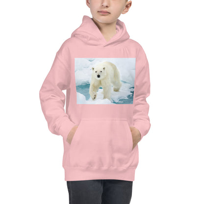 Premium Hoodie - FRONT Print: Polar Bear on Ice