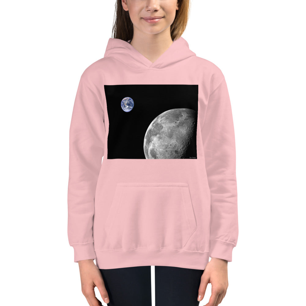 Premium Hoodie - FRONT Print: NASA Photo: Earth & Moon from Space