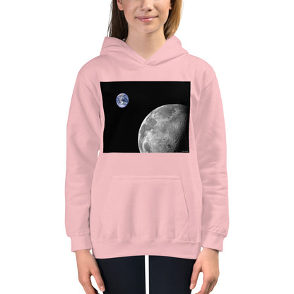 Premium Hoodie - FRONT Print: NASA Photo: Earth & Moon from Space