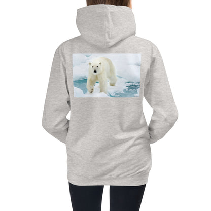 Premium Hoodie - FRONT & BACK Print: Polar Dip & Polar Bear on Ice