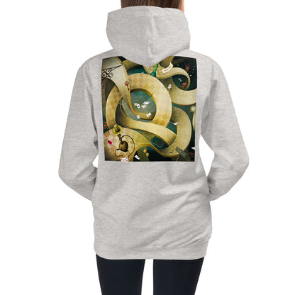 Premium Hoodie - FRONT & BACK Print: Dali Rabbit & Wonderland